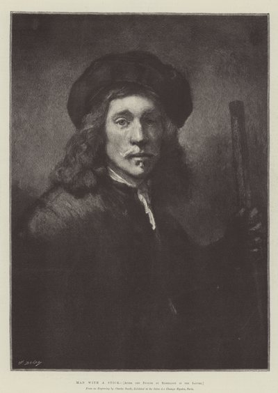 Homme avec un bâton - Rembrandt van Rijn
