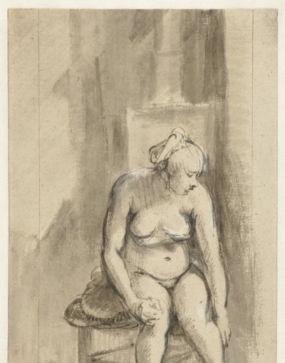 Femme nue assise près d