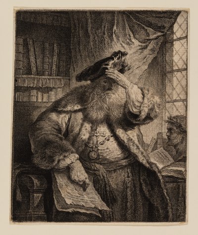 Vieil homme se protégeant les yeux avec sa main - Rembrandt van Rijn