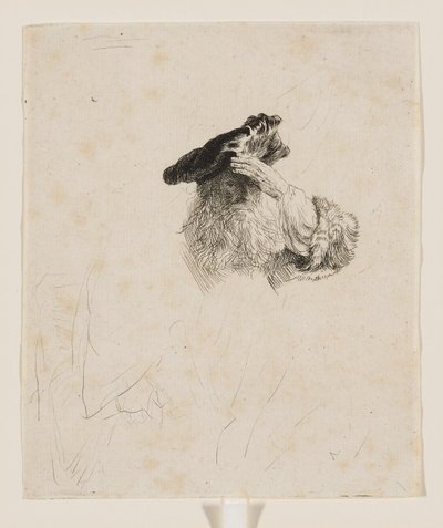 Un vieil homme se protégeant les yeux avec la main - Rembrandt van Rijn