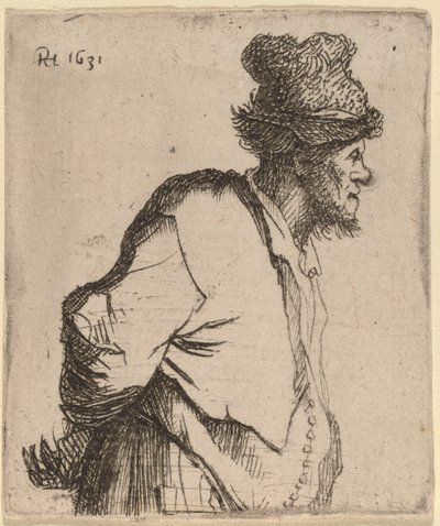 Paysanne avec les mains derrière le dos - Rembrandt van Rijn