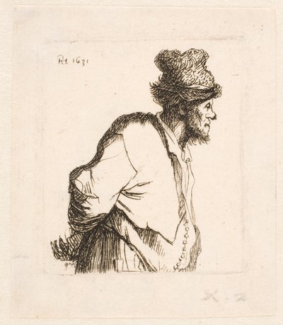 Paysan, les mains derrière le dos - Rembrandt van Rijn