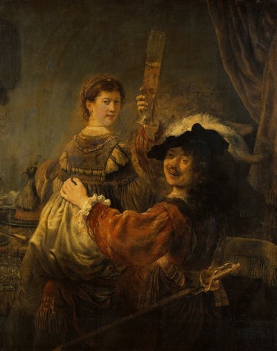 Rembrandt et Saskia dans la parabole du fils prodigue, c. 1635 - Rembrandt van Rijn