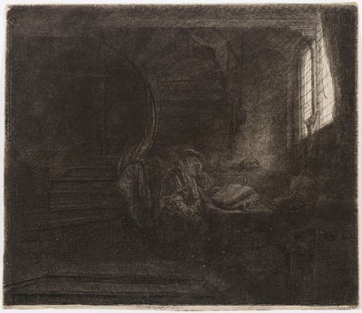 Saint Jérôme dans une pièce sombre - Rembrandt van Rijn