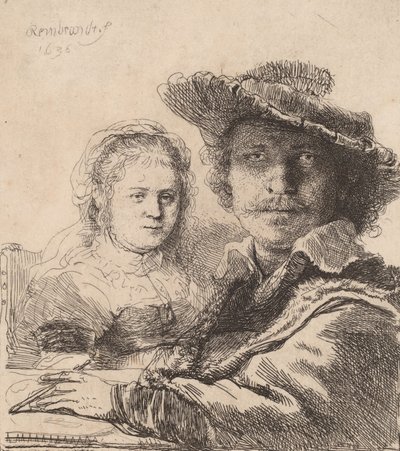 Autoportrait avec Saskia - Rembrandt van Rijn
