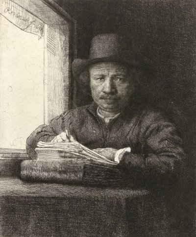 Autoportrait à la fenêtre, 1648 - Rembrandt van Rijn