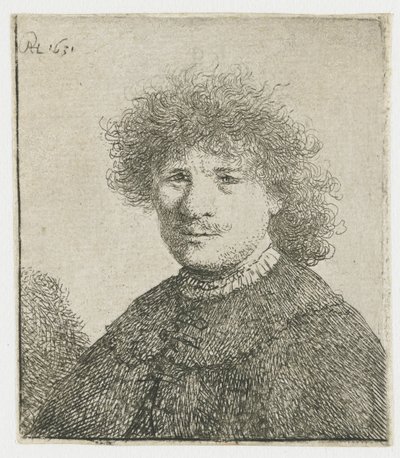 Autoportrait en manteau avec un col tombant : buste - Rembrandt van Rijn