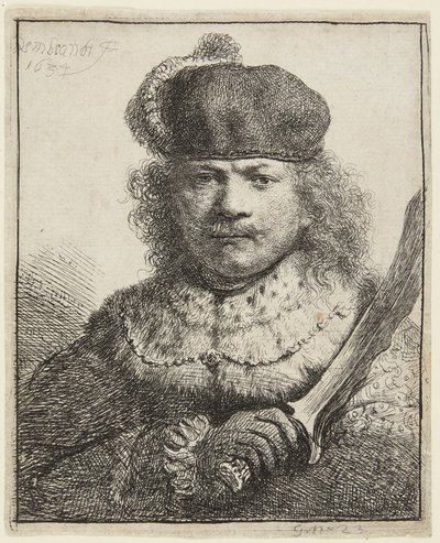 Autoportrait au sabre levé - Rembrandt van Rijn