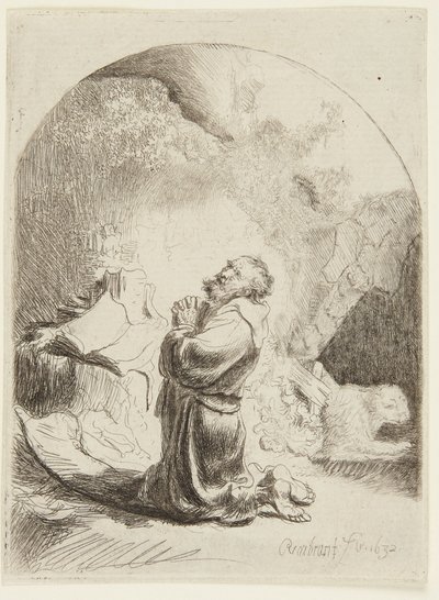 Saint Jérôme en prière - Rembrandt van Rijn