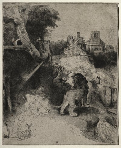 Saint Jérôme lisant dans un paysage italien, vers 1653 - Rembrandt van Rijn