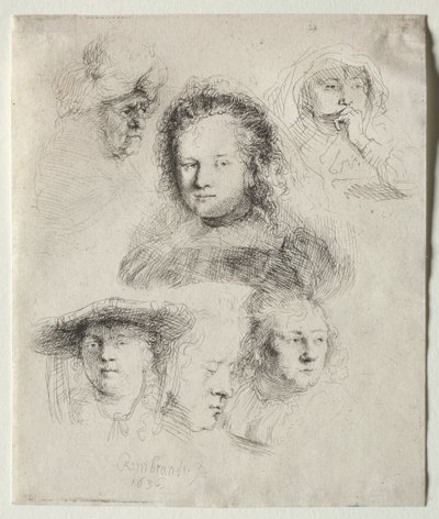 Études de la tête de Saskia et d