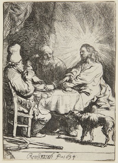 Dîner à Emmaüs (petite assiette) - Rembrandt van Rijn