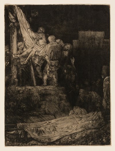 La Descente de Croix à la lumière des torches - Rembrandt van Rijn