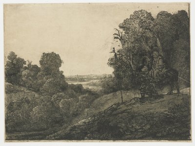 La fuite en Égypte, sur une plaque de Segers - Rembrandt van Rijn