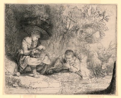 Le joueur de flûte - Rembrandt van Rijn