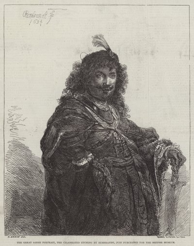 Le Grand Portrait au Sabre, la Gravure Célèbre - Rembrandt van Rijn