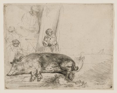 Le Cochon - Rembrandt van Rijn
