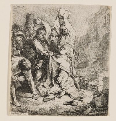La lapidation de saint Étienne - Rembrandt van Rijn