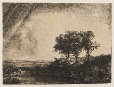 Les trois arbres - Rembrandt van Rijn