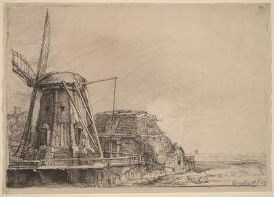 Le moulin à vent - Rembrandt van Rijn