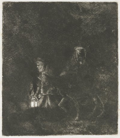 La fuite en Égypte : une scène nocturne - Rembrandt van Rijn