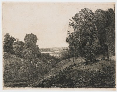 La fuite en Égypte : plaque modifiée de Seghers - Rembrandt van Rijn