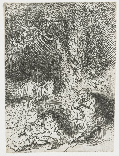 Le berger endormi - Rembrandt van Rijn
