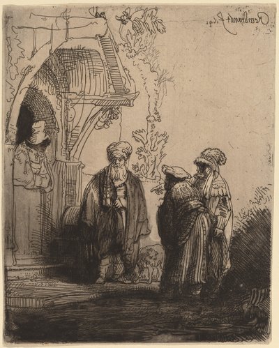 Trois Figures Orientales (Jacob et Laban ?) - Rembrandt van Rijn