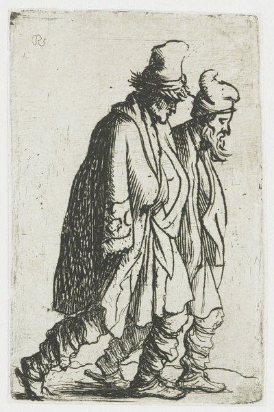 Deux mendiants - Rembrandt van Rijn