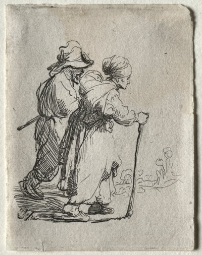 Deux vagabonds, un homme et une femme, c. 1634 - Rembrandt van Rijn