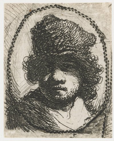 Autoportrait avec un bonnet de fourrure - Rembrandt van Rijn