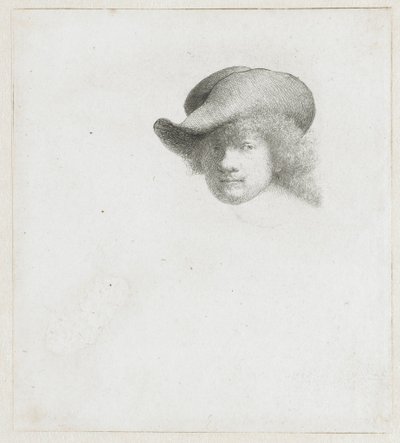 Autoportrait avec un chapeau mou et un manteau retravaillé - Rembrandt van Rijn