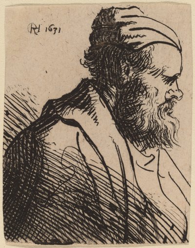 Homme au nez retroussé avec une casquette - Rembrandt van Rijn and Studio of Rembrandt