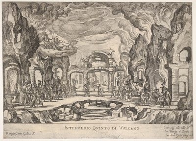 Cinquième Intermède : Vulcain Intermedio quinto di Volcano, de la série Sept Intermèdes..., 1608 - Remigio Cantagallina