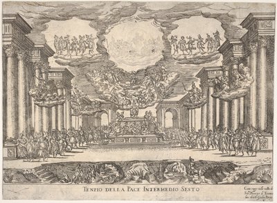 Sixième intermède : temple de la paix Intermedio sesto : tempio della pace, de la série S..., 1608 - Remigio Cantagallina