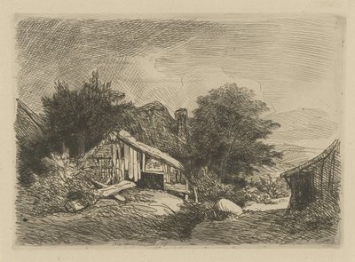 Paysage avec cabane en ruine - Remigius Adrianus Haanen