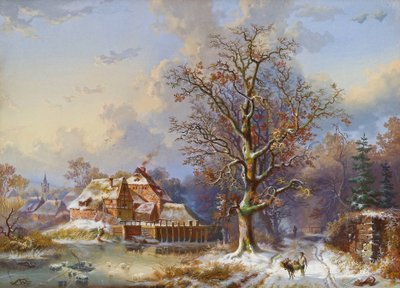 Village en hiver - Remigius Adrianus Haanen