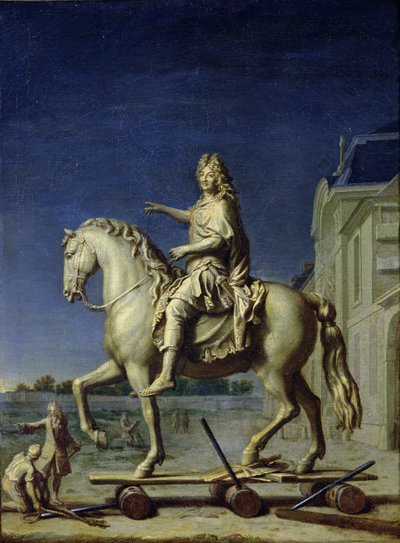Transport de la statue équestre de Louis XIV à la Place Vendôme en 1699, après 1669 - René Antoine Houasse