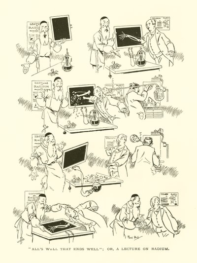Tout est bien qui finit bien; ou, une conférence sur le radium (gravure) - René Bull