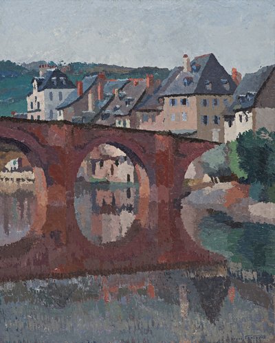 Réflexion du pont sur le Lot à Espalion, Aveyron - René Fontayne