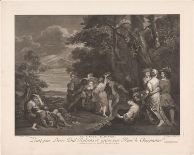 Paysage avec des figures dansantes - René Jacques Le Charpentier