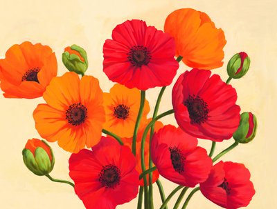 Coquelicots rouge-orange - Renate Holzner