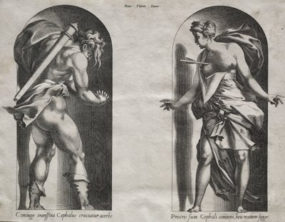 Céphale et Procris dans deux niches - Rene Boyvin