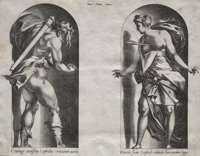 Céphale et Procris dans deux niches, 1538-1540 - Rene Boyvin