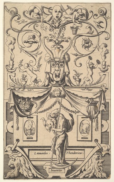 Panneau avec figure de Saturne, planche 1, vers 1550-65 - Rene Boyvin