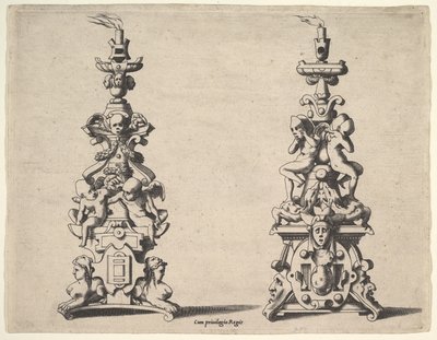 Deux designs de chandeliers, vers 1550-60 - Rene Boyvin