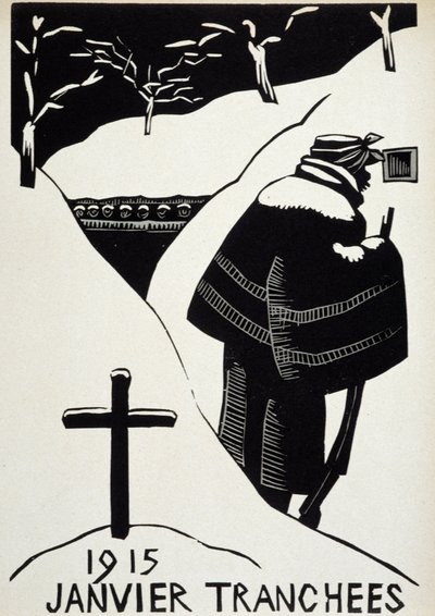 Janvier 1915 : les tranchées - dans « Calendrier de la guerre », ill. par Herman-Paul, Librairie Lutetia, Paris - Rene George Hermann Paul