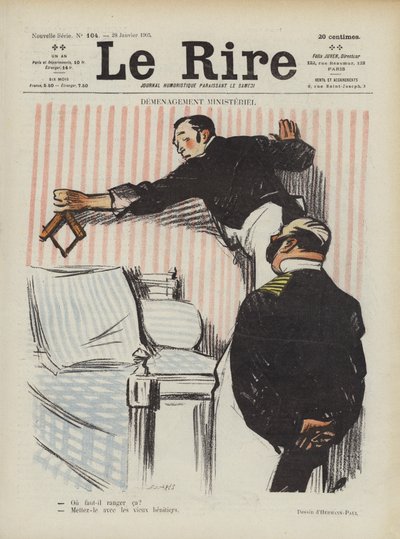 Déménagement ministériel. Illustration pour Le Rire - Rene George Hermann Paul