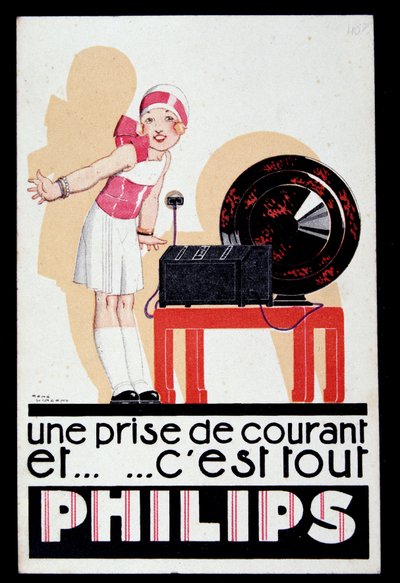 Publicité pour le poste de radio Philips, v.1930 - Rene Vincent