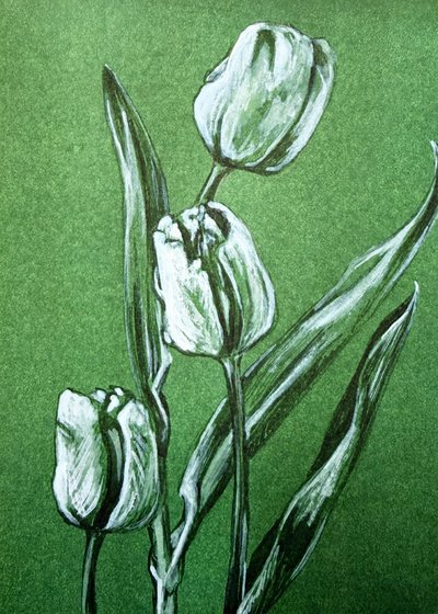 Tulipes blanches fraîches - Renee Machan Cottagecore Artist